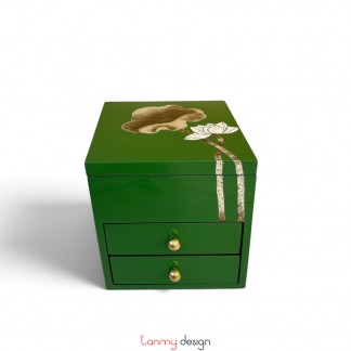 3-tier mini square cabinet with flowers and leaves - different designs 18*H19cm